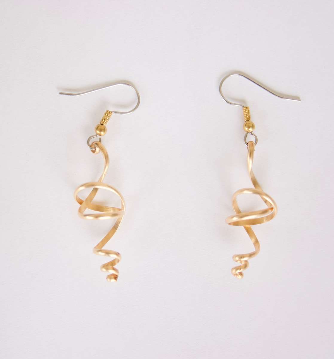 Twists 1 1/4" earrings, surgical steel hooks