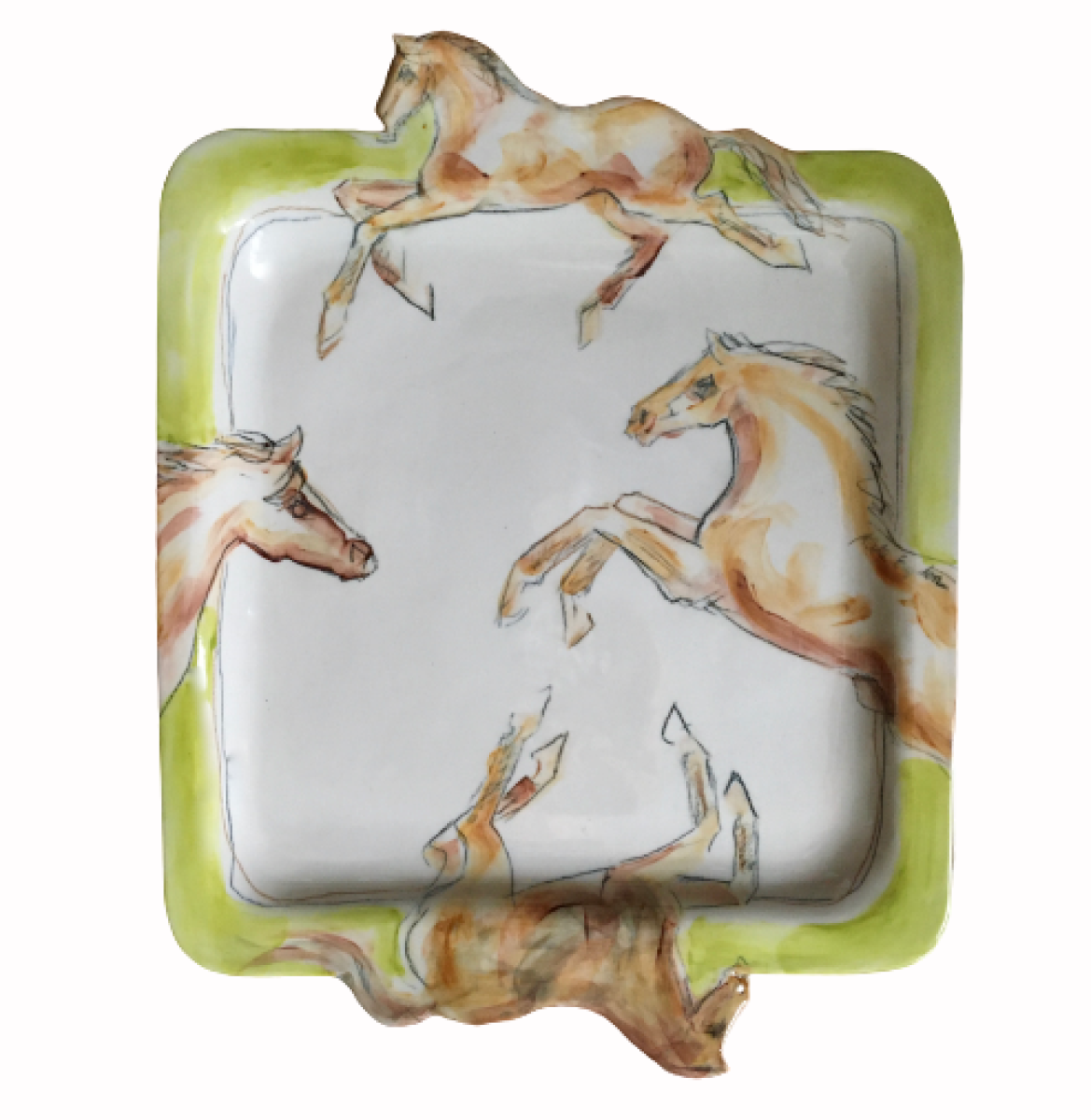 Four Horses Cavorting Platter