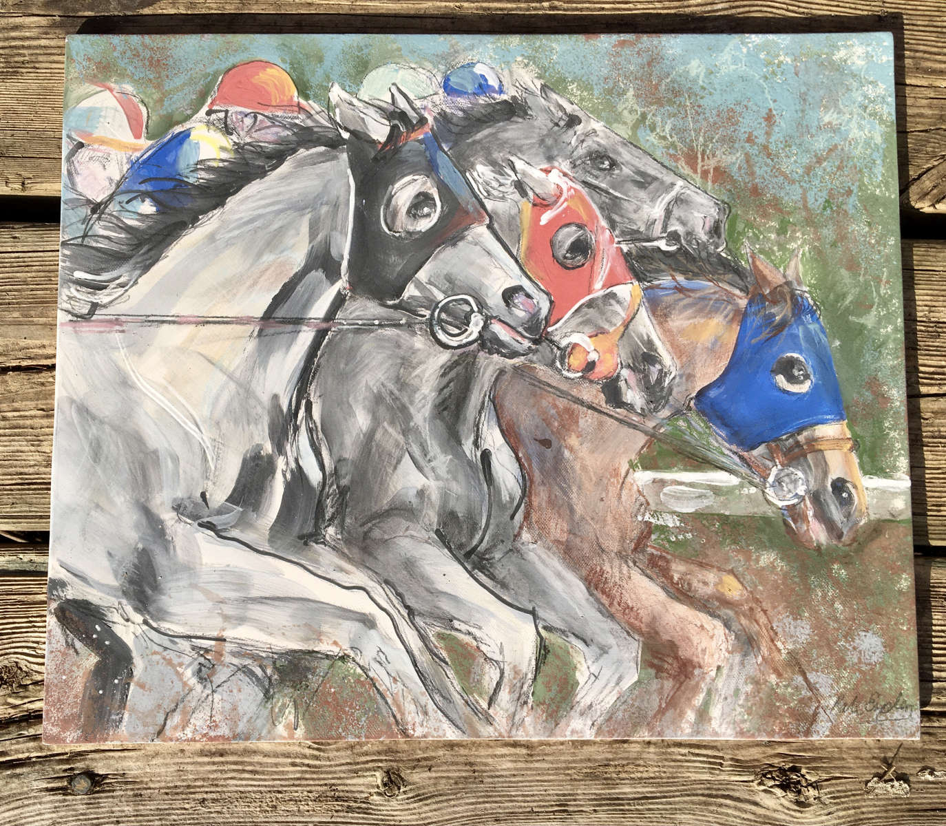 Racehorses and Jockeys Tile