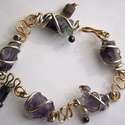 Sterling and gold amethyst bracelet and necklace